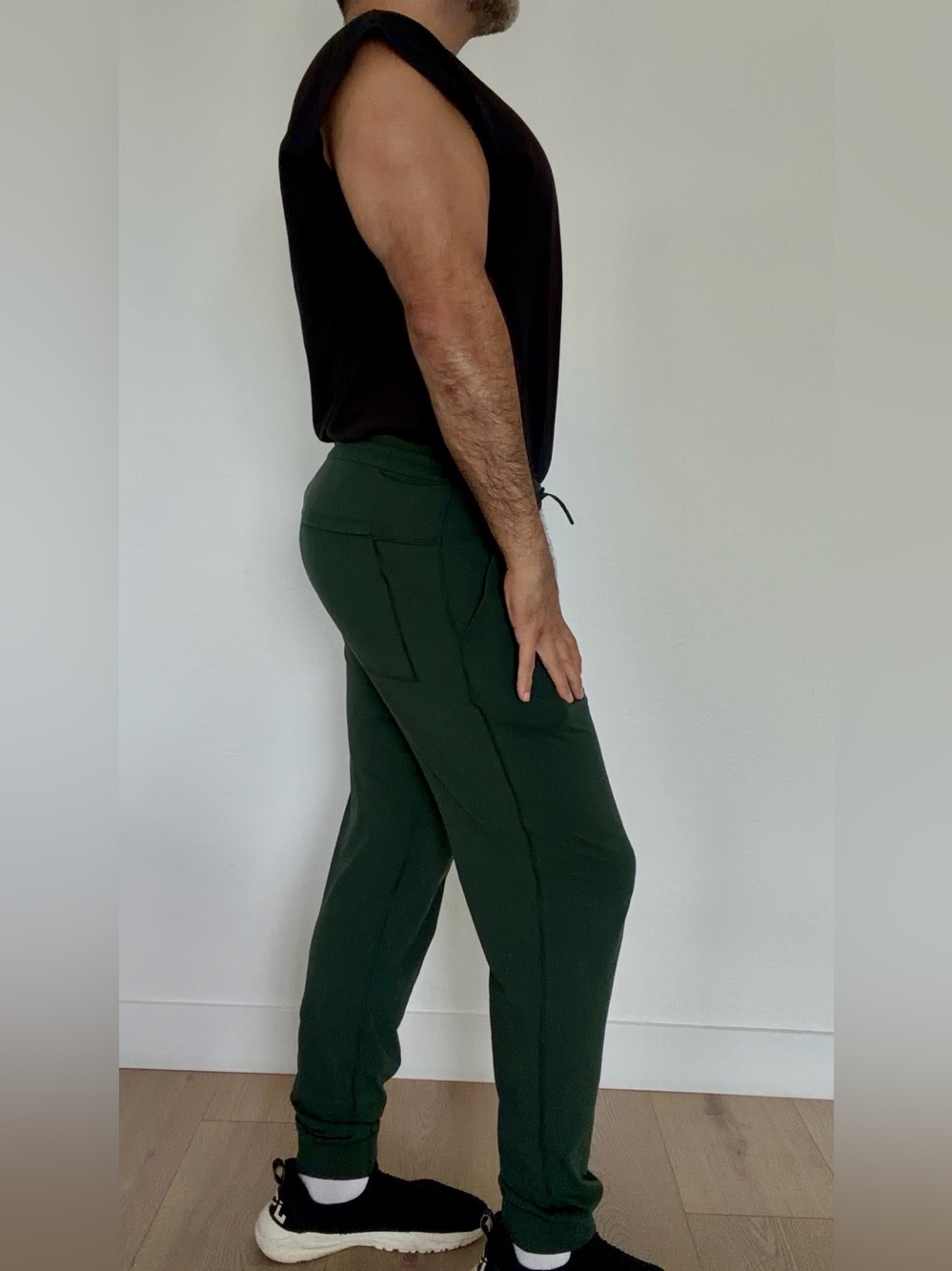 soft jersey jogger in legacy green. (regular length) - Picture 4 of 7